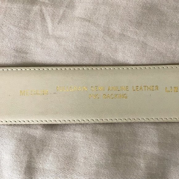Liz Claiborne Full Grain Leather Belt Ivory Medium - Picture 2 of 5